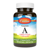 Carlson Vitamine A 25000 UI — bouteille softgels, soutien potentiel à la vision et à la peau.