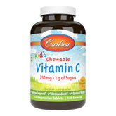 Carlson Vitamine C enfant gomme Tangerine dans une bouteille, soutien immunitaire potentiel