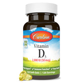 Carlson Vitamine D 2000 UI – bouteille de gélules molles, soutien potentiel du métabolisme du calcium.