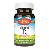 Carlson vitamine D3 2000 UI – capsules molles dans une bouteille, soutien immunitaire.
