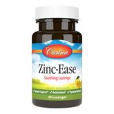 Carlson Zinc-Ease pastilles citron, gros plan des pastilles rafraîchissantes pour la gorge.