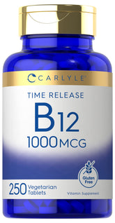 Carlyle B12 1000mcg, bouteille, libération progressive, soutien énergétique potentiel au quotidien.