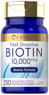 Carlyle Biotine 10 000 mcg – comprimés dissolution rapide, intégration facile.