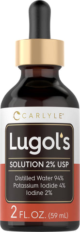 Carlyle iode de Lugol en bouteille avec gouttes, dosage précis et pratique.