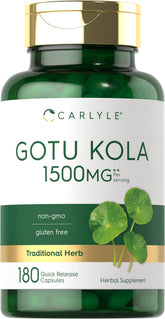Capsules Carlyle Gotu Kola dans la bouteille, pratique pour une routine bien-être.