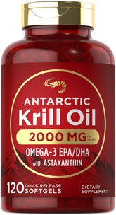 Carlyle huile de krill antarctique 2000 mg, bouteille prête à l’emploi.