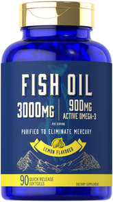 Carlyle huile poisson 3000mg, bouteille citron, 90 gelules, soutien quotidien potentiel.