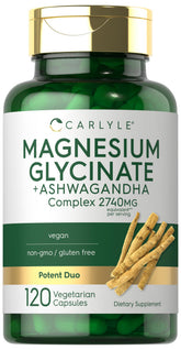 Capsules Carlyle magnésium glycinate ashwagandha cap: soutien potentiel au bien-être