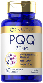 Capsules Carlyle PQQ 20 mg, présentation pratique pour l usage quotidien.
