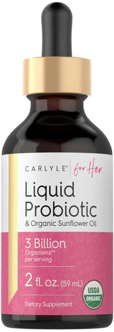 Carlyle Probiotique Liquide pour Femmes, bouteille de 60 ml, soutien pratique.