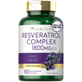Carlyle Résveratrol: bouteille de 180 gélules pour le bien-être quotidien.