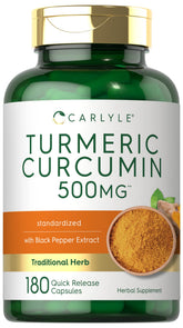 Carlyle Curcumine – bouteille et gélules visibles, facile à intégrer dans la routine quotidienne.