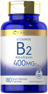Carlyle Vitamine B2 400 mg – bouteille, soutien quotidien de la riboflavine pour l énergie