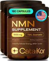 Cata-Kor NMN: bouteille de 180 capsules prête à soutenir l'énergie quotidienne.