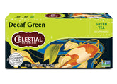 Sachets Celestial Seasonings – thé vert décaféiné, infusion riche sans caféine, parfait en soirée.