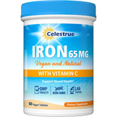 Celestrue fer 65 mg, pilule compacte pour une prise quotidienne.