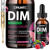 CFILIHTC DIM Drops, bottle visible, simple daily use for hormonal balance.