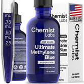 Gouttes bleu méthylène Chemist Labs avec dosage précis.