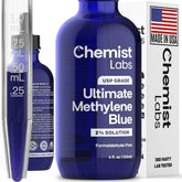 Chemist Labs Méthylène bleu – bouteille bleue avec verseuse pour dosage précis