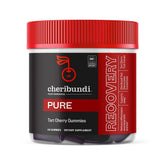Cheribundi gommes cerises tartes, flacon visible, soutien récupération musculaire.