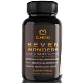 CHOQ Seven Wonders: bouteille de capsules de champignons pour énergie naturelle.
