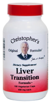 Christopher's Formule Transition Foie - bouteille sur fond clair, soutien potentiel du foie.