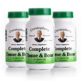 Christopher's Original Formulas Complete Tissue & Bone Formule, bouteille et capsules faciles à prendre.