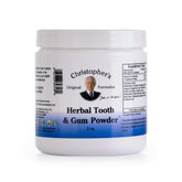 Poudre dentaire herbale Christopher's Original Formulas dans flacon pour routine naturelle.