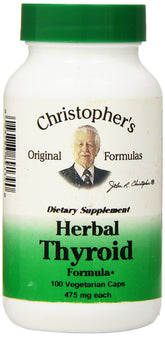 Bouteille végétarienne Christopher's Original Formulas Thyroid, prête à l'emploi.