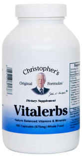Bouteille Vitalerbs de Christopher's Original Formulas, présentation claire pour le quotidien.