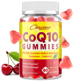 Ciaceae CoQ10 Gummies dans la bouteille, saveur cerise, énergie potentielle.