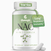 Clarusph NAC 1200 mg en bouteille, soutien potentiel des poumons et de l’immunité.