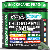 Clean Nutra chlorophylle capsules menthe – désodorisant interne et énergie soutenue.