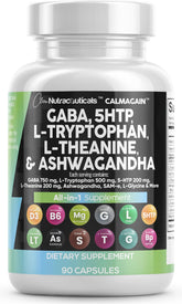 Bouteille Clean Nutraceuticals montrant GABA et 5-HTP pour le bien-être.