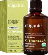 Cliganic Citronelle biologique: bouteille prête pour diffusion aromatique.
