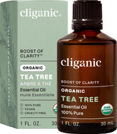 Cliganic huile arbre à thé, bouteille - parfum naturel et aromathérapie apaisante.
