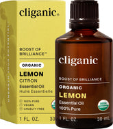 Cliganic huile essentielle citron, bouteille 30 ml, pure et polyvalente pour diffusion.