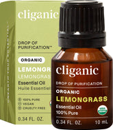 Huile essentielle citronnelle Cliganic, bouteille prête pour diffusion aromatique.