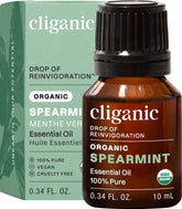 Huile essentielle Cliganic menthe verte – flacon 10 ml, diffusion rafraîchissante.