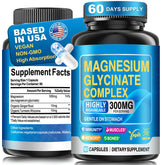 CNFHDI Magnésium Glycinate en bouteille avec capsules pour relaxation et récupération après l effort.
