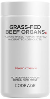 Codeage: bouteille d’organes boeuf deshydrate, complément pratique pour l’alimentation
