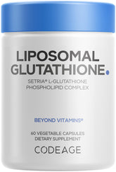 Codeage Glutathione liposomal dans une bouteille avec capsules, pratique au quotidien.