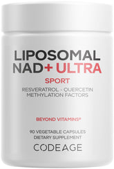 Codeage Liposomal NAD+ Ultra – bouteille prête à l'emploi, routine simplifiée.