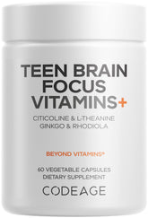 Codeage Teen Brain Focus - bouteille avec 60 capsules, soutien quotidien