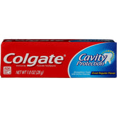Colgate dentifrice protection caries, format voyage TSA approuvé, pratique en déplacement.