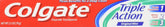 Dentifrice Colgate voyage triple action, format pratique pour déplacements.