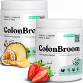 ColonBroom poudre psyllium fraises, vue du sachet, peut réduire les ballonnements