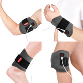 Coussin chauffant Comfheat autour du biceps, chaleur ciblée et récupération possible.