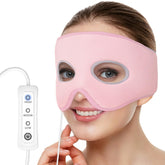 Masque Comfheat soulagement-sinus sur le visage pour soulager la pression nasale.