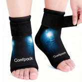 Bandage Comfpack bandeau glace cheville ensemble de deux pièces pour un refroidissement et un maintien polyvalents.